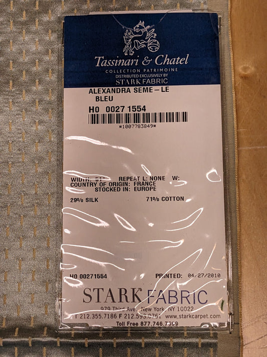 63 EV34 Special Square Jacquard by Tassinari and Chatel Alexandra Seme Le Bleu Blue Small Scale Texture MSRP USD 300+/y