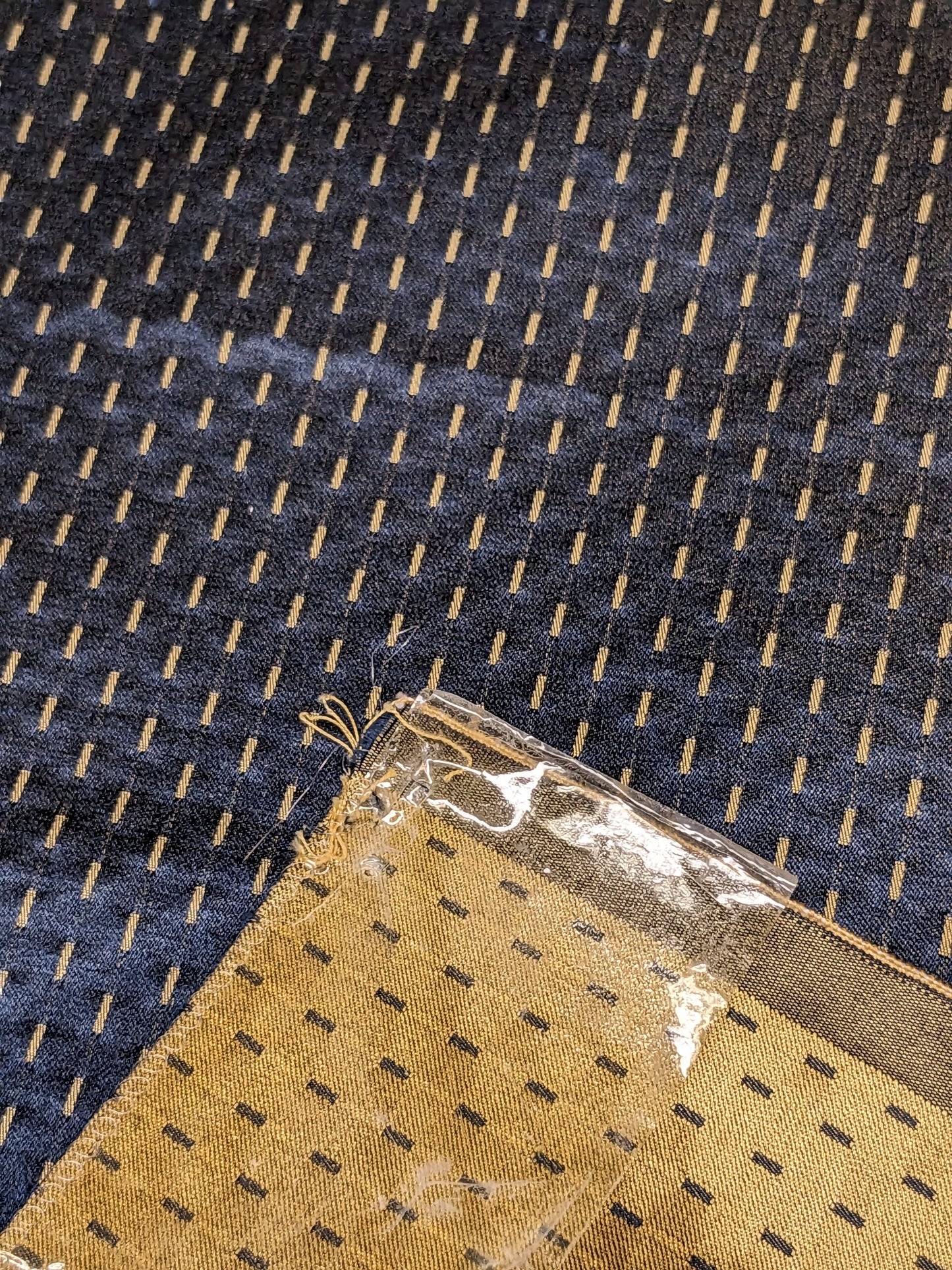 64 EV34 Special Square Jacquard by Tassinari and Chatel Alexandra Seme Le Marine Navy Blue Small Scale Texture MSRP USD 300+/y