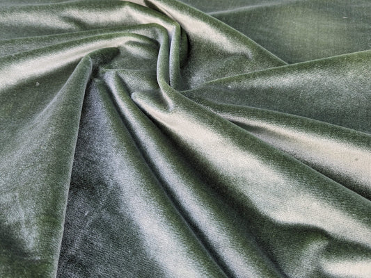 2.5 yard piece, Queen's Silk Velvet *Forest* Radiance Highest Quality Heavy 39,000+ martindale MSRP USD 728/Yard