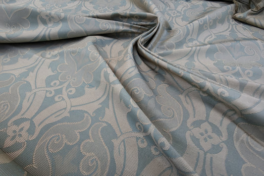 Scalamandre Namtu Damask - French Blue & Tan
