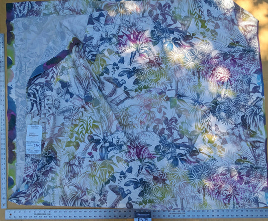 5 EV35 Length 2.5y Christian Fischbacher Benu Splash Midnight Plum Berry Yellow Pink Blue White Bird Floral Print Polyester MSRP USD 300+/y