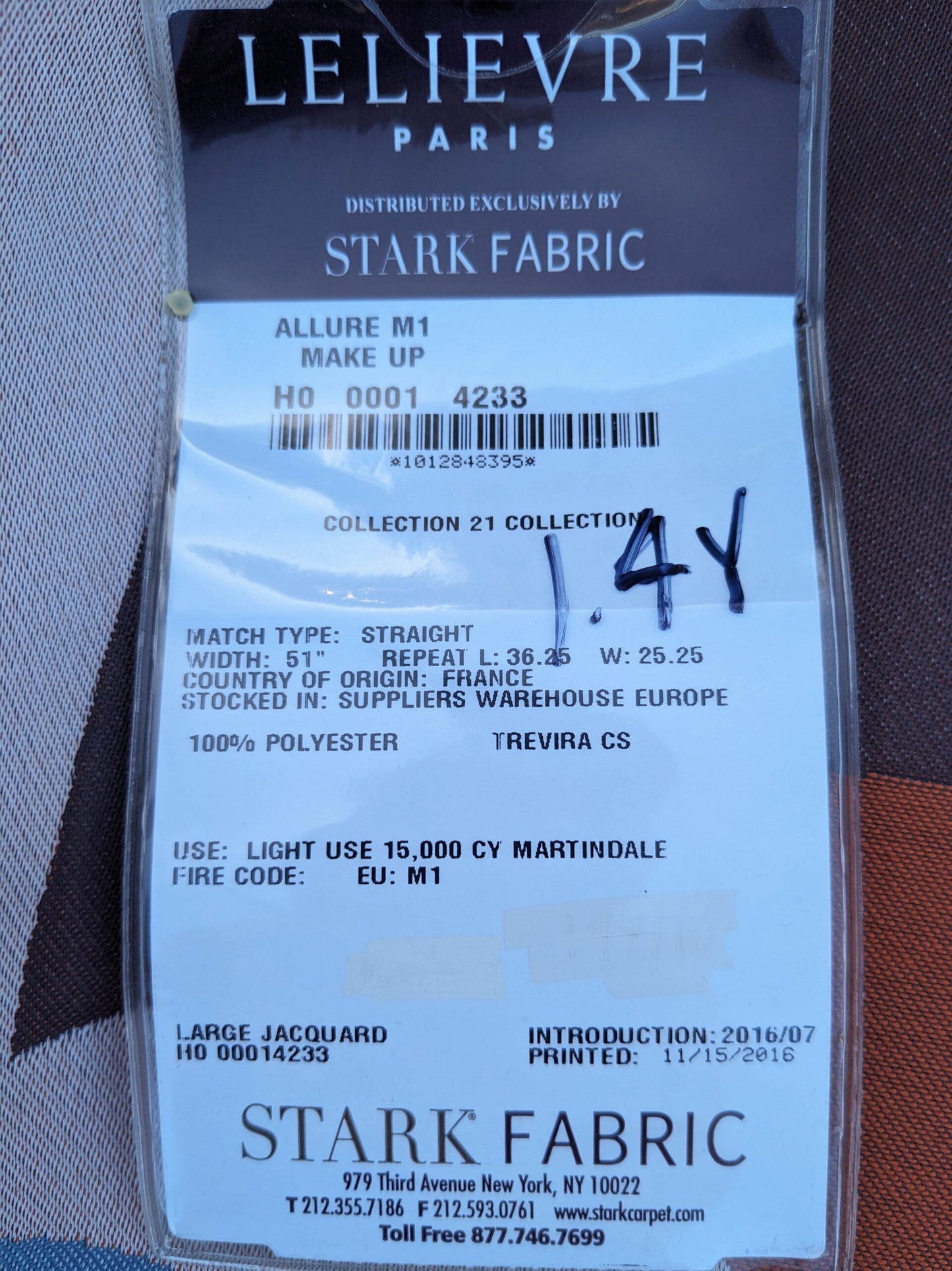 18 EV35 Length 1.4y Lelievre Paris Allure M1 Make Up Orange Blue White Gray Large Jacquard Abstract Graphic MSRP USD574/y