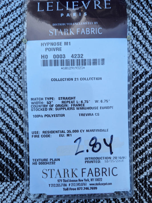 22 EV35 Length 2.8y Lelievre Hypnose M1 Poivre Black White Texture Plain Plaid Square MSRP USD 400+/y