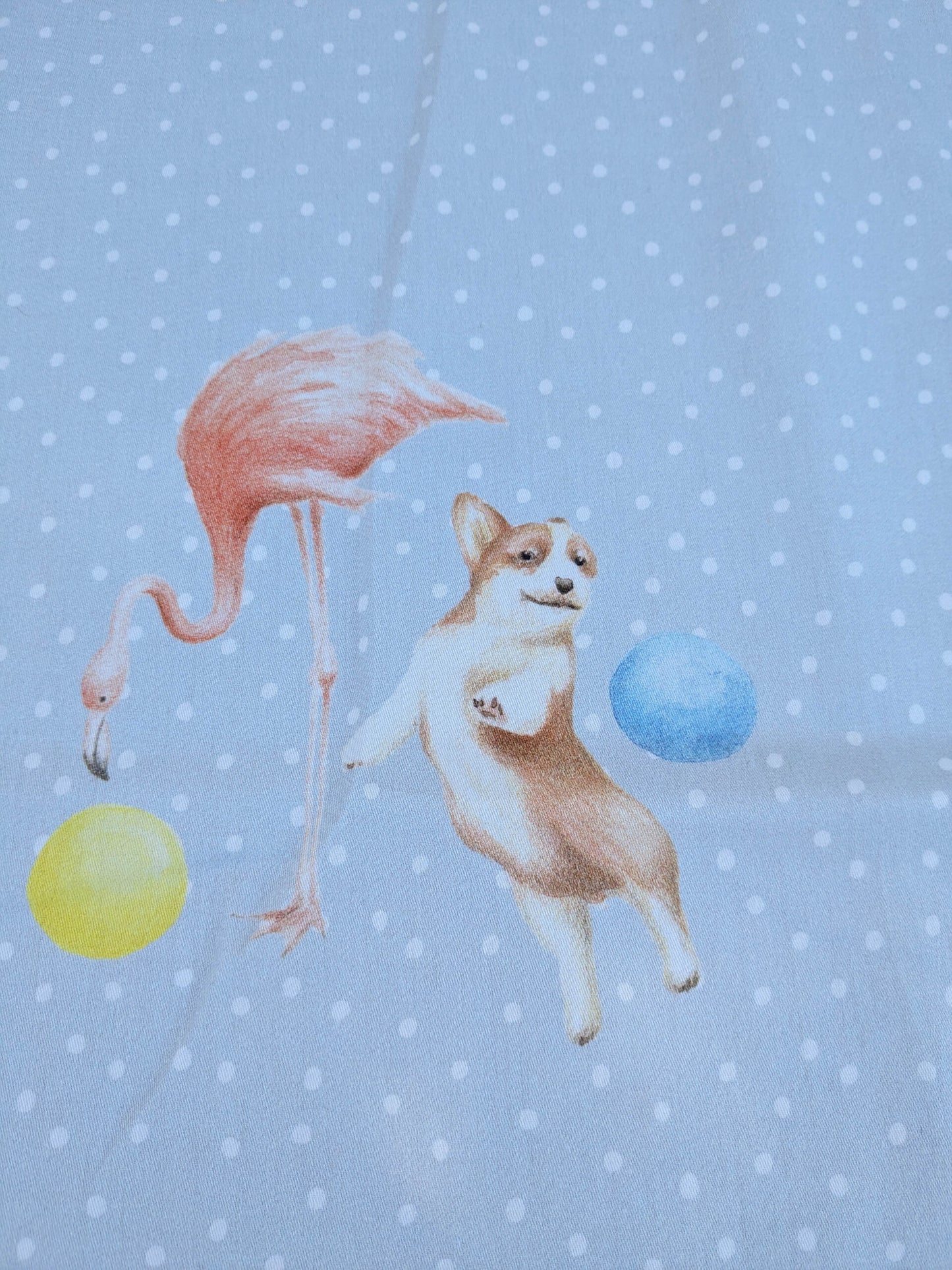 24 EV35 Length 1.3y Christian Fischbacher Mignon Blue Multi Animals Birds Panda Fox Elephant Cotton MSRP USD 300+/y