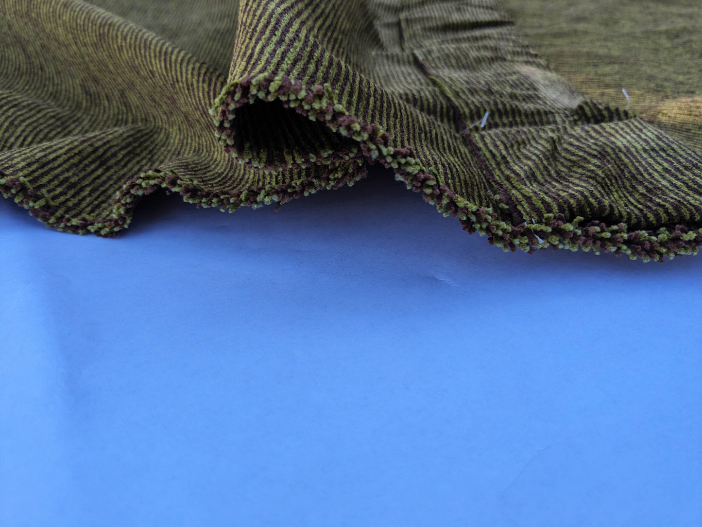 34 EV35 Length 2.5y Lelievre Filao Mousse Green Brown Chenille Plain Stripe MSRP USD300+/y