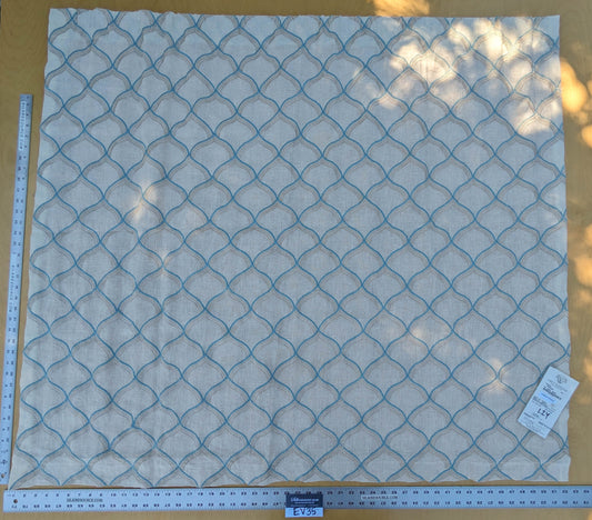 34 EV35 Length 1.2y Grey Watkins Scalamandre Pichola Turquoise Blue Beige Diamond Ogee MSRP USD 300+/y