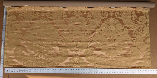 0.6Y Old World Weavers Scalamandre Bellona Soft Peach Gold Thick Renaissance Silk Damask MSRP USD406/y