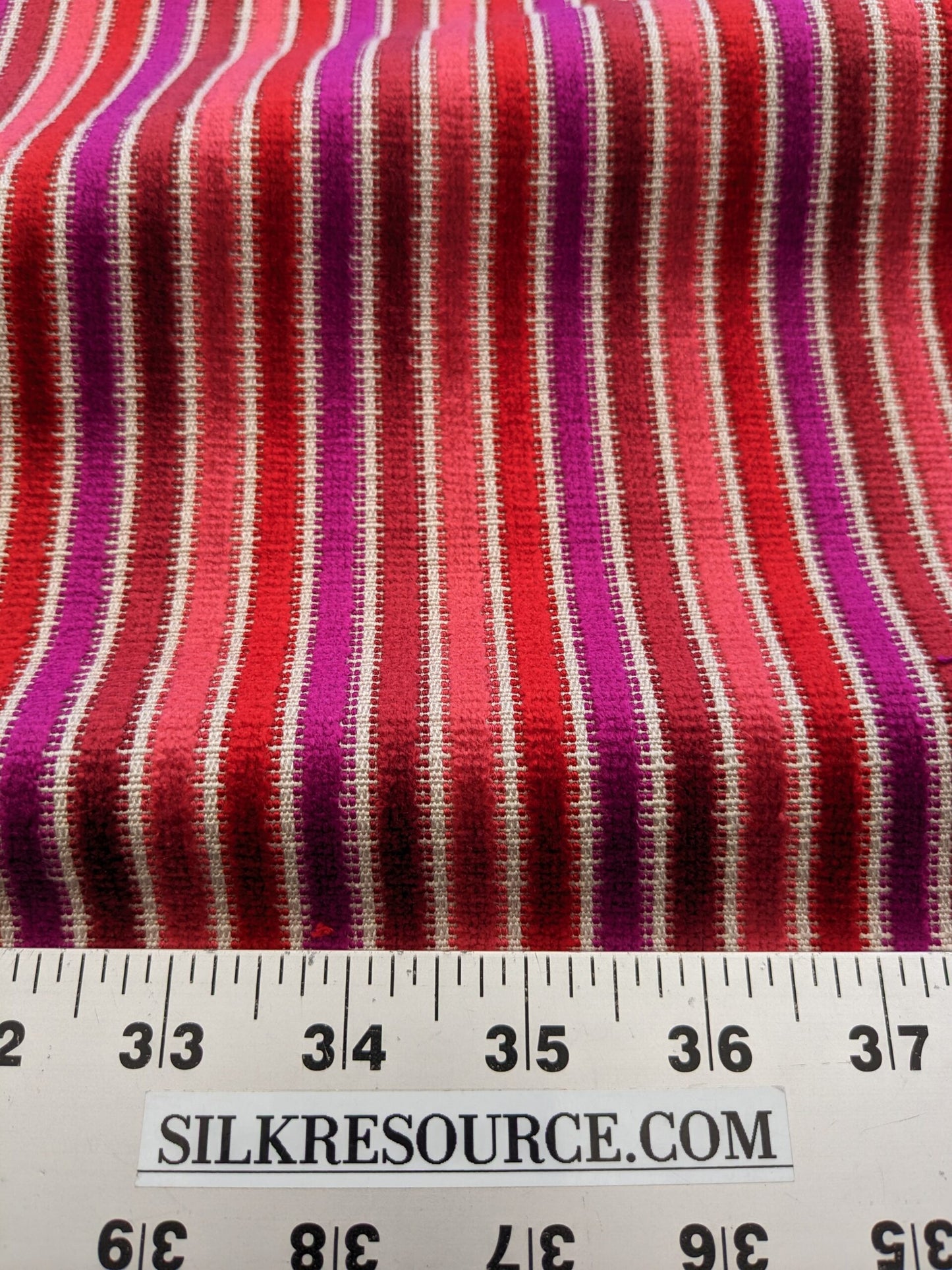 by yard Scalamandre Sirocco Rouge Red Purple Stripe MSRP USD320/y