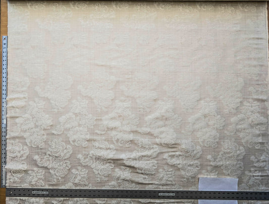 Scalamandre Uppsala Ivory on Birch Strie White Cream Silk Damask MSRP USD 588/y