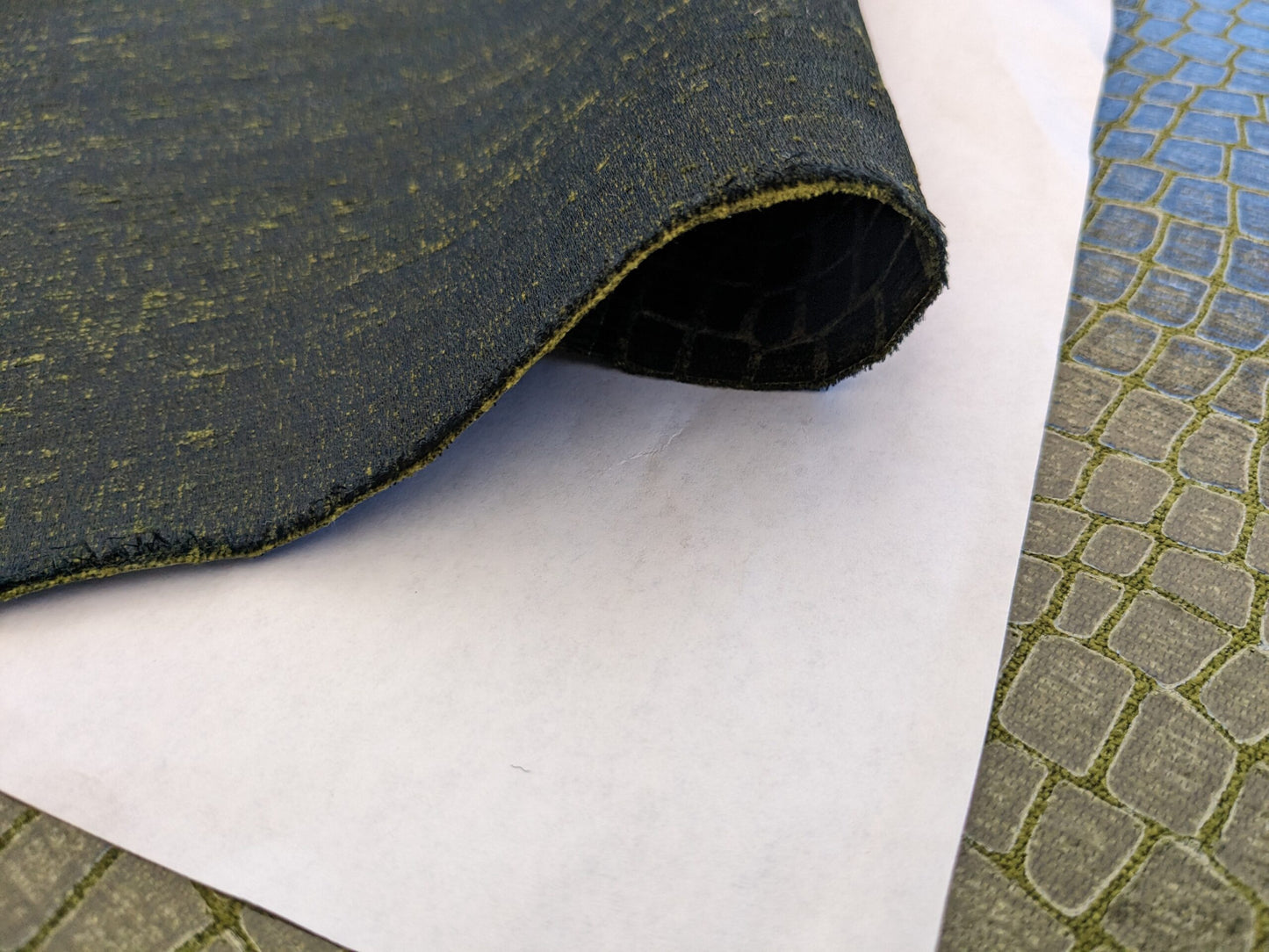 Scalamandre Gator Swamp Green Viscose Blend Small Scale MSRP $210/y