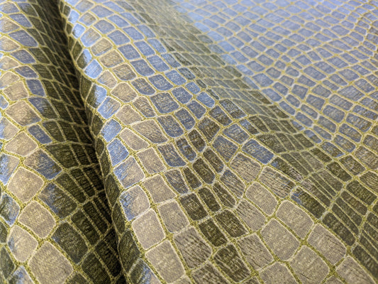 Scalamandre Gator Swamp Green Viscose Blend Small Scale MSRP $210/y