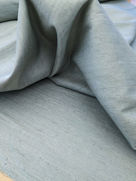 Scalamandre Vienne Texture Mist Gray Blue Silk Solid Texture MSRP USD 276/y