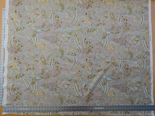 Scalamandre Lelievre Paris Albus Armande Paisley Abstract Art Deco Gray Blue Gold MSRP USD304/y