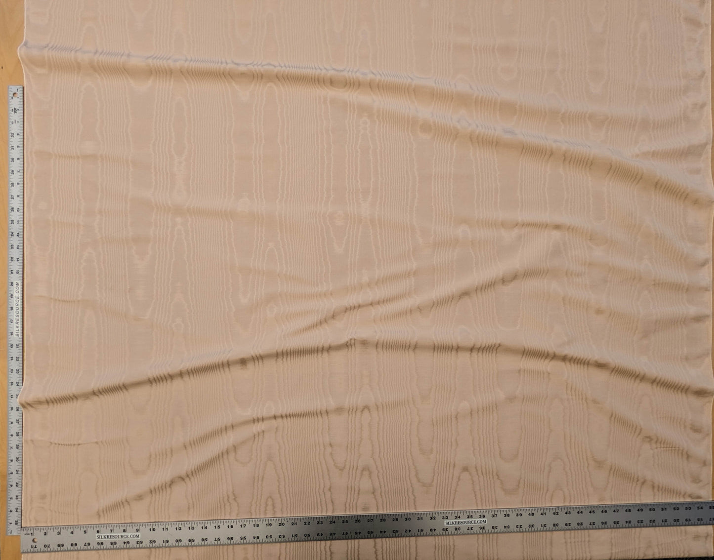 Scalamandre Doberman Moire Buff Viscose Beige Plain Solid MSRP USD 380/y