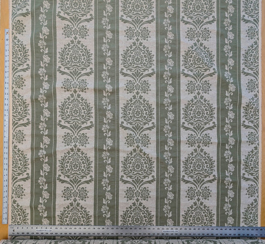 Scalamandre Ravenna Sage Green Gray Floral Damask Stripe MSRP USD 200+/y