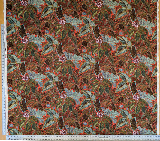 Scalamandre Tropical Paisley Tomato Orange Green Blue Botanical Foliage Floral MSRP USD 364/y