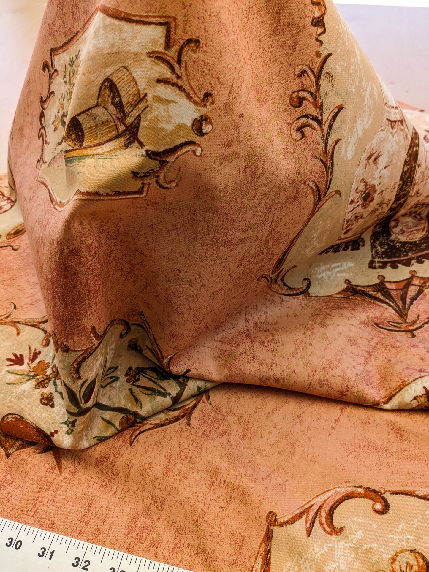 Scalamandre Cotteen Chinois Spice Pink Red Chinoiserie Birds Teahouse Toile Scenic MSRP USD 200+/y