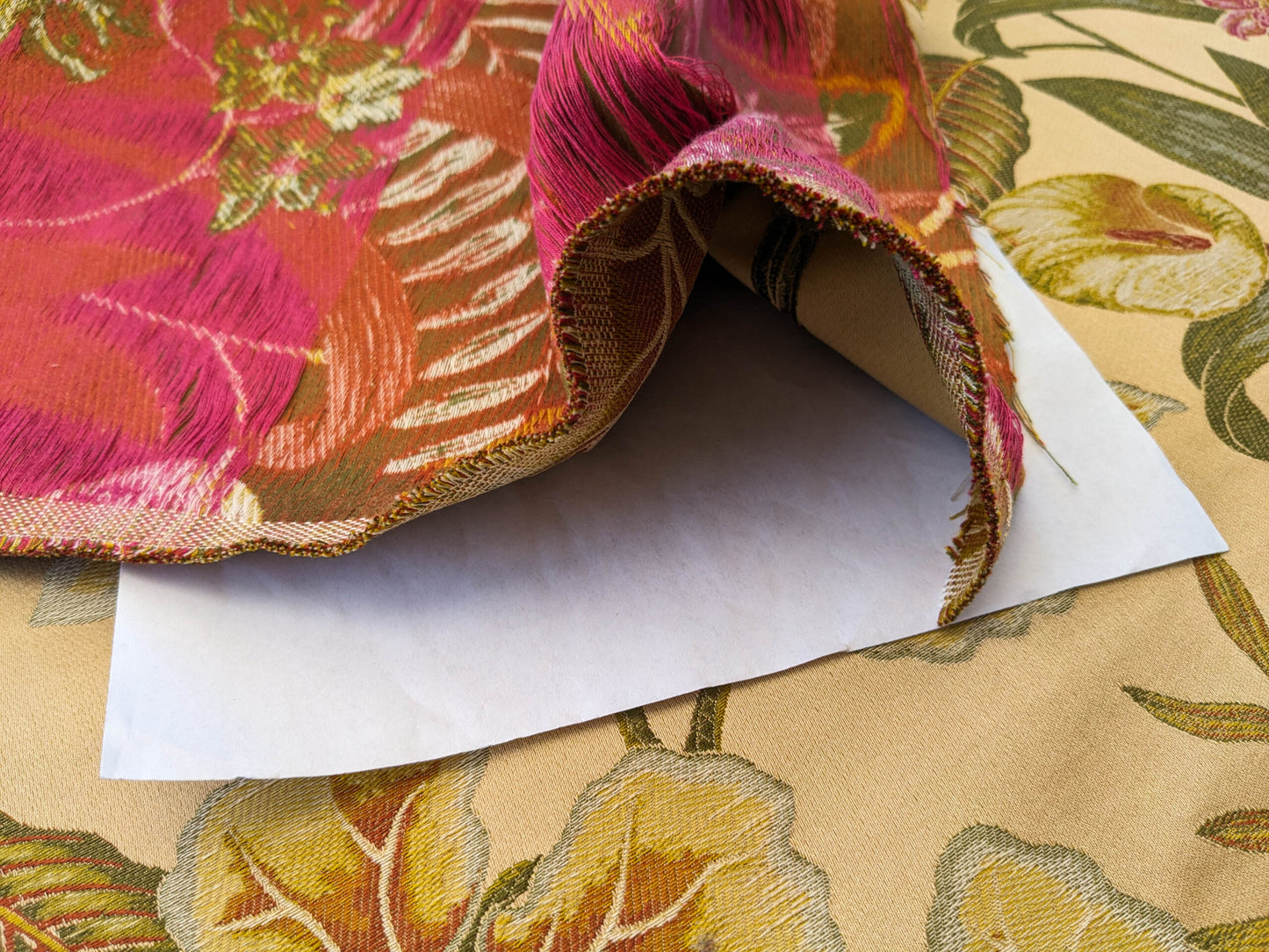 Scalamandre Vizcaya Multi/Cream Beige Cream Red Floral Botanical Foliage MSRP USD 340/y