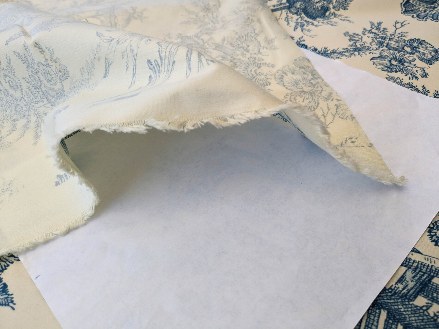 Scalamandre Sungari Blue Beige Historic Landscape Chinoiserie Scenic Toile de Jouy Cotton MSRP USD 200+/y