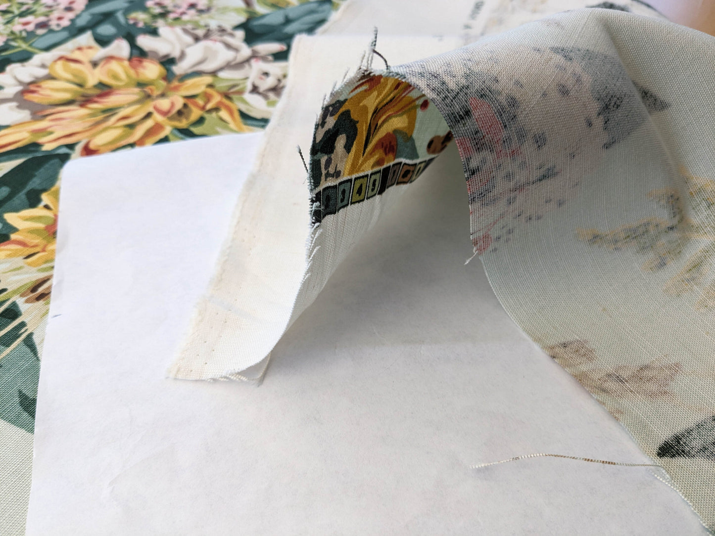 Scalamandre Mountain Greenery Ice Blue White Green Yellow Floral Botanical Linen Cotton MSRP USD 504/y