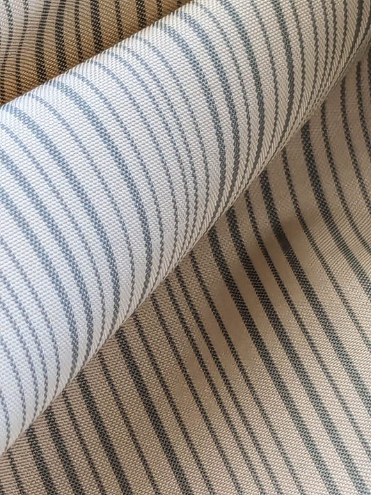 Scalamandre Astley Silk Strie Cream Blue White Pin Stripe Small Scale MSRP USD350+/yard