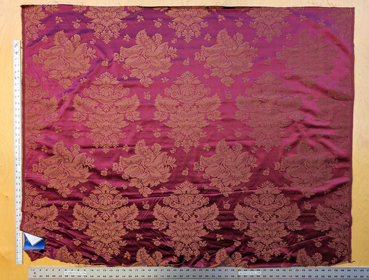 Tassinari & Chatel Mortemer Bordeaux Red Damask Medallion Cupro Viscose Renaissance 51"x 42" Long MSRP USD 300++/Y