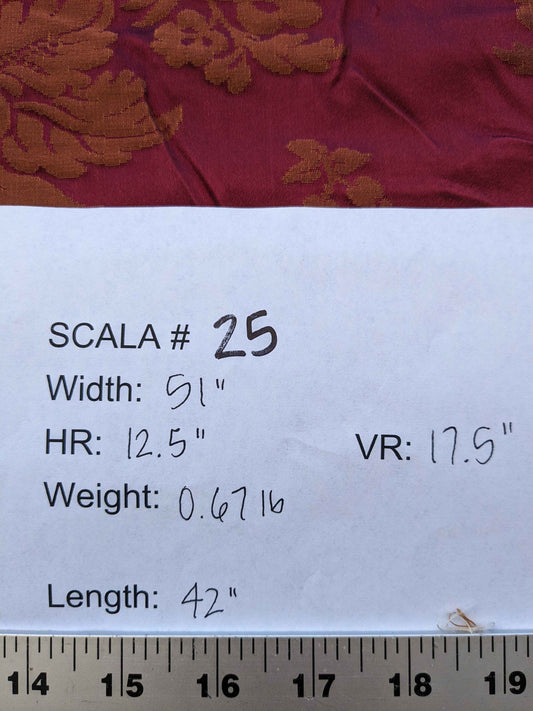 Tassinari & Chatel Mortemer Bordeaux Red Damask Medallion Cupro Viscose Renaissance 51"x 42" Long MSRP USD 300++/Y