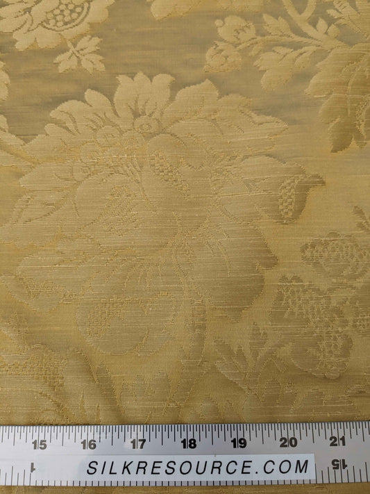2y Lelievre Paris Damas Delacroix Soufre Cotton Damask Gold Botanical Floral Large Pattern Historic Renaissance MSRP USD 522/y