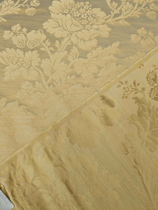 2y Lelievre Paris Damas Delacroix Soufre Cotton Damask Gold Botanical Floral Large Pattern Historic Renaissance MSRP USD 522/y