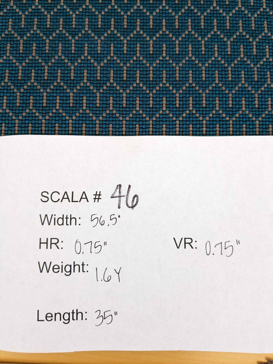 Scalamandre Geometric Art Deco Blue Brown 56.5" x 35"