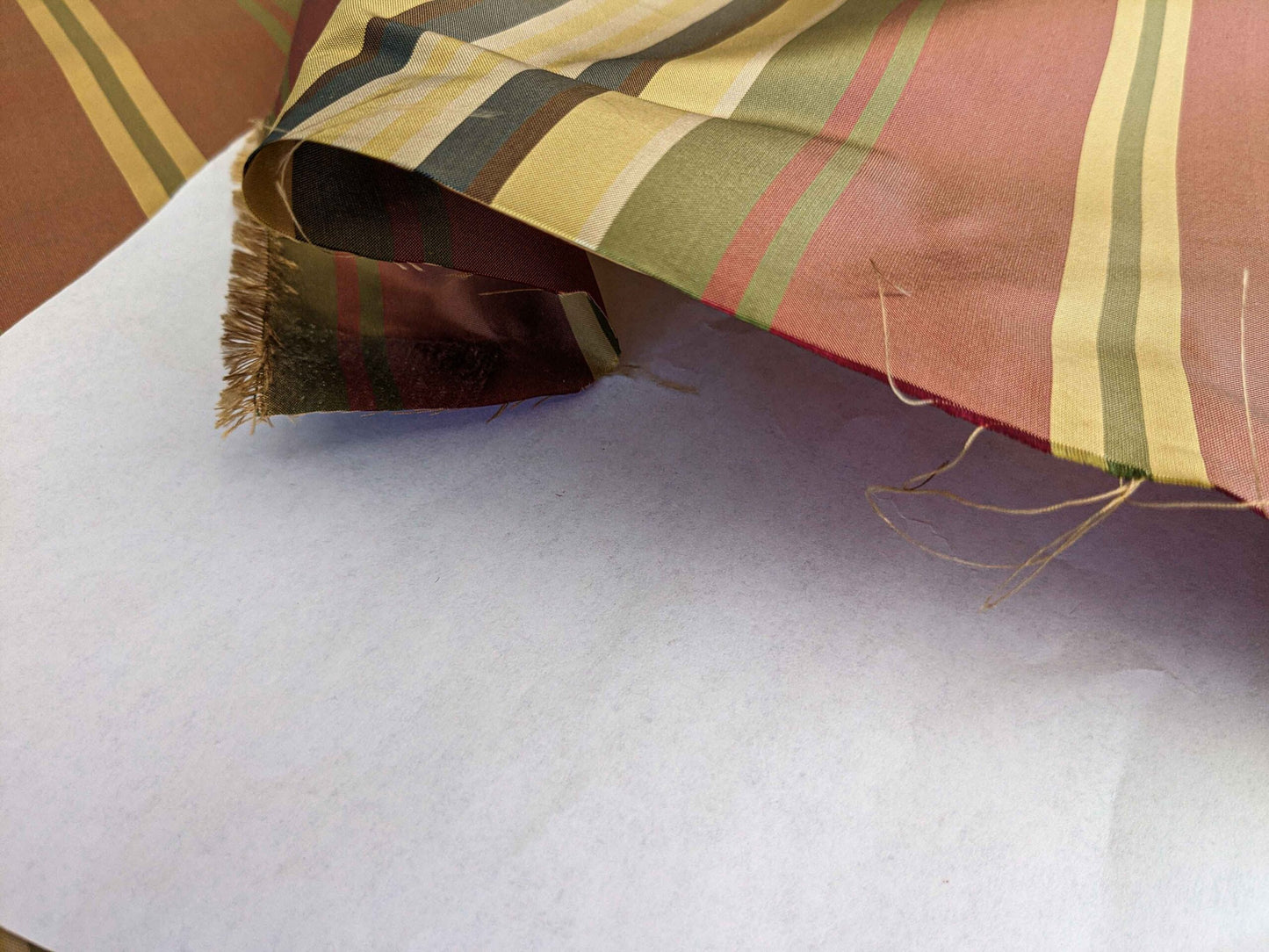 3.5y Scalamandre Silk Stripe Red White Yellow Blue Green