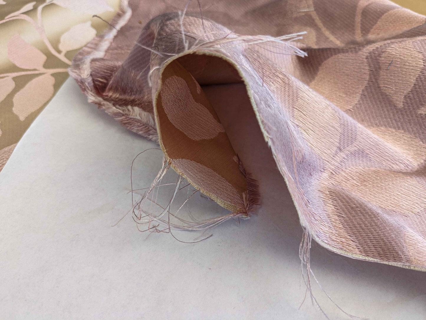 1y Scalamandre Silk Pink Leaves Botanical Tree Foliage Classic