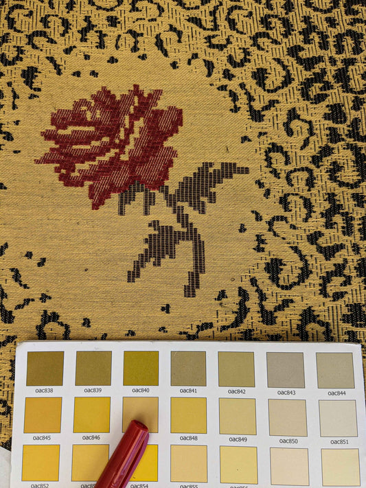 2.1y Scalamandre Floral Red Gold Brown Botanical Classic