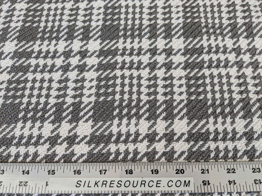 1 yard Sonia Rykiel Maison Plaid Check Gray White Woven
