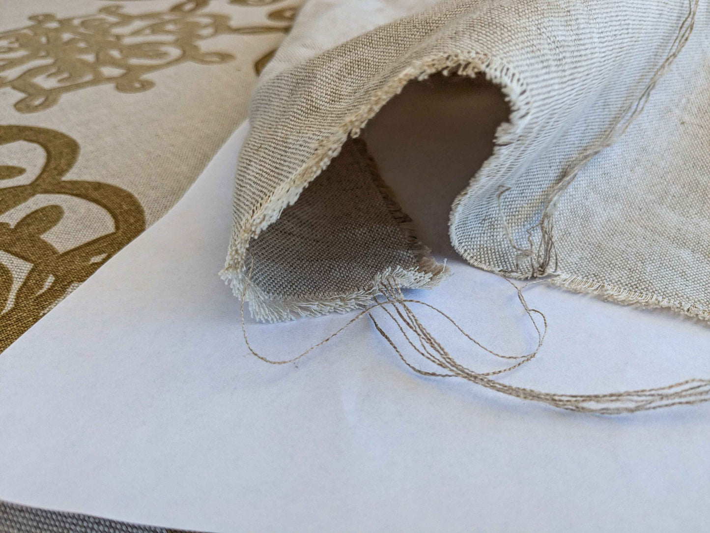 by yard Scalamandre Medallion Brown White Art Deco Print 62"width