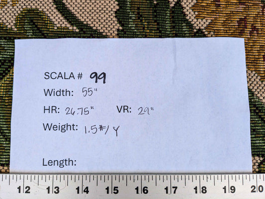 by yard Scalamandre Botanical Floral Jacobean Large Pattern Beige Light Brown Green Yellow Red