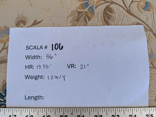 by yard Scalamandre Beige Blue Botanical Brown Grace Rose over Daisy Field Lampas