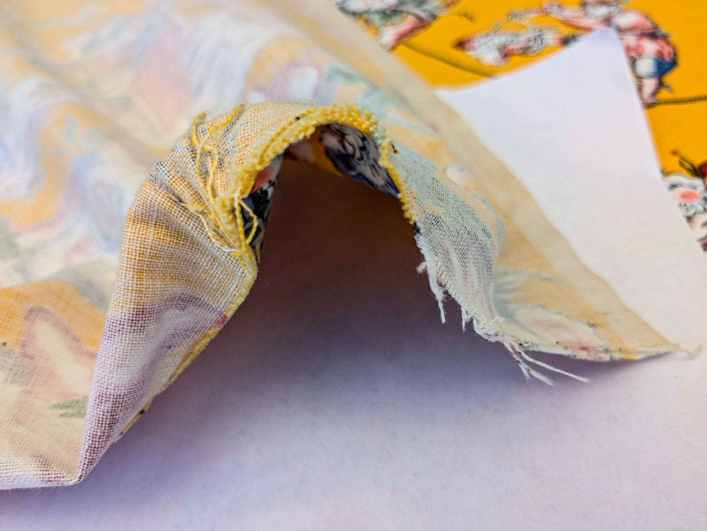 by yard Scalamandre Chinoiserie Garden Party Asian Floral Figurative Red Blue on Yellow Cotton