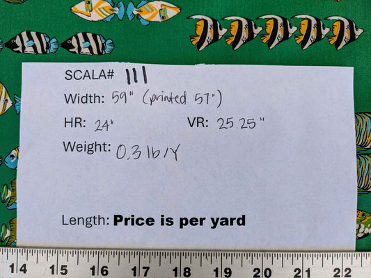 by yard Scalamandre Tropical Fish Ocean Sea Print Multi on Green Animals Cotton