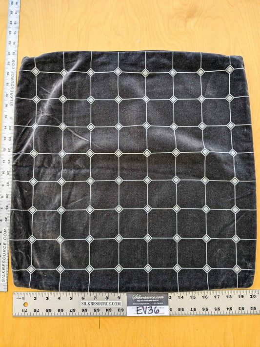 1 EV36 Scalamandre 2 Pieces Pillow Case only Black White Plaid Check Square Geometric 20"x20"