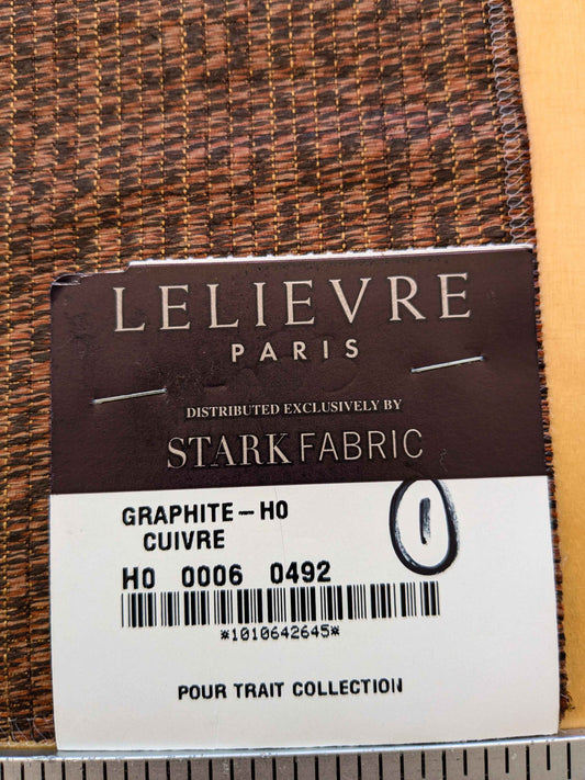 7 EV36 Lelievre Paris Graphite Ho Cuivre Brown Orange Cotton Black Small Scale Texture Solid 27"x27"