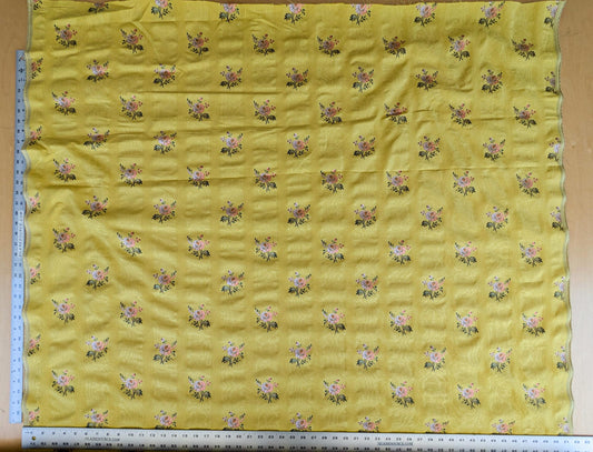 2.8yards Floral Botanical Tree Foliage Yellow Stripe French Court Classy