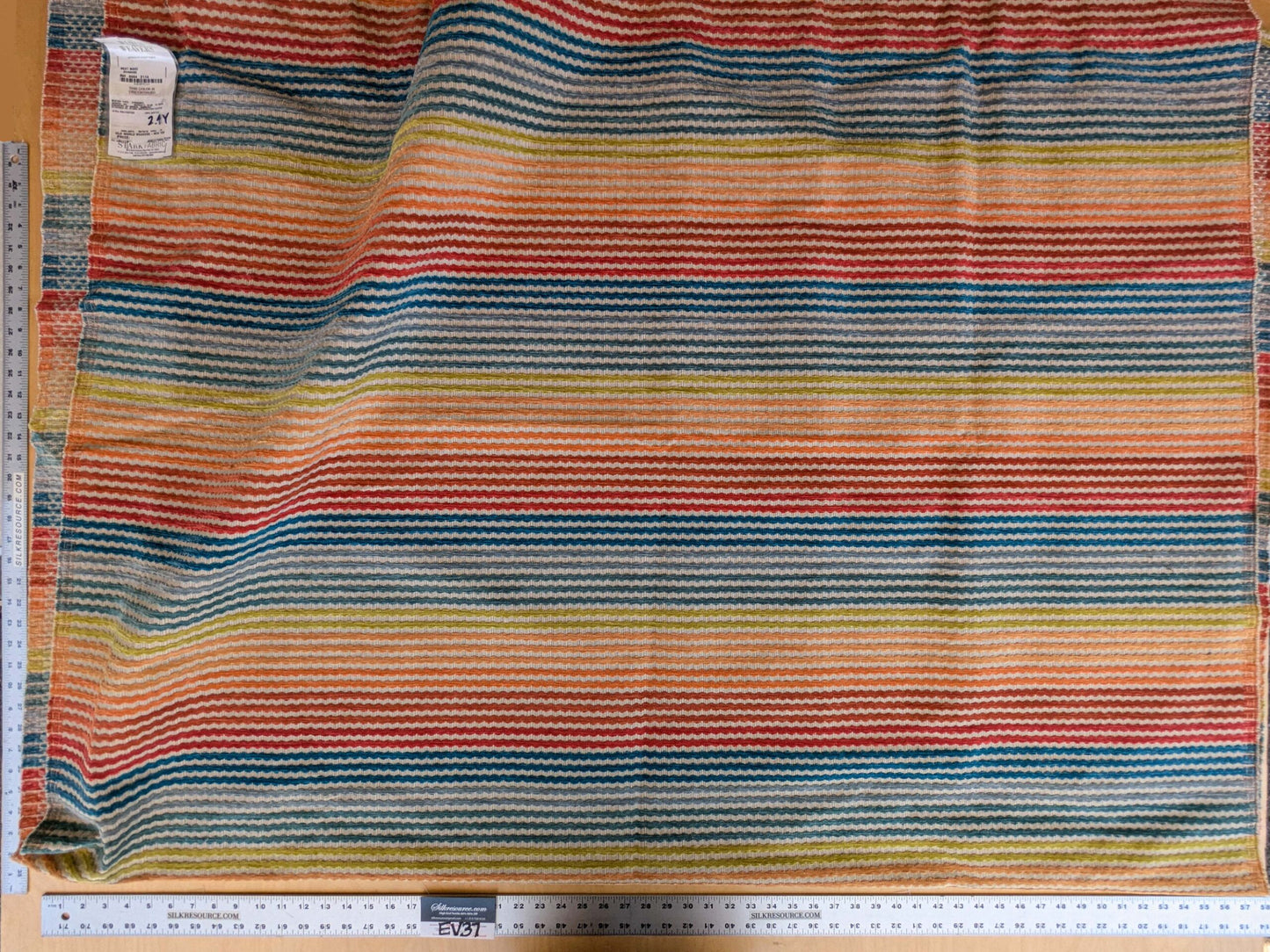 3 EV37 2.4yards Old World Weavers Stripe Red Blue Orange Yellow Children Nursery