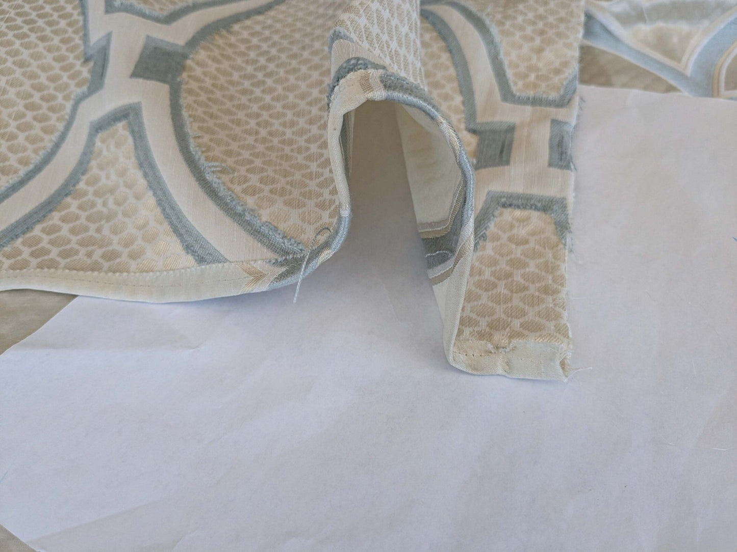 6 EV37 1.3 yards Scalamandre Circle Fret Cloud White Cream Jacquard Fretwork Lattice MSRP USD264/y