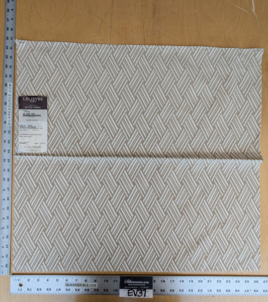 38 EV37 25" x 26" Lelievre Paris Vacoa Naturel Beige Diamond Ogee Viscose MSRP USD354/y