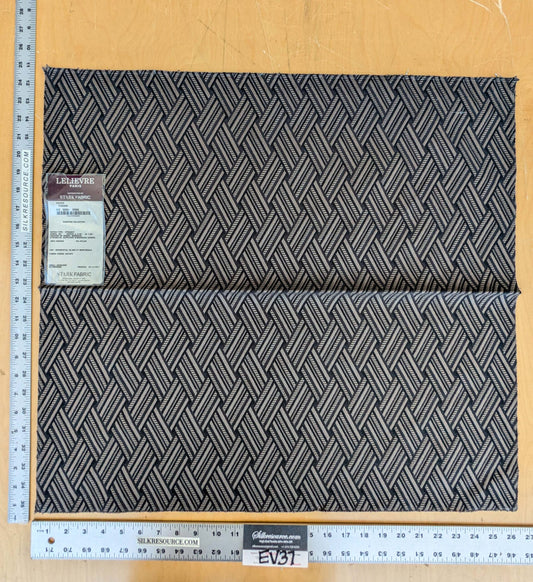 39 EV37 25" x 26" Lelievre Paris Vacoa Fusain Black Gray Diamond Ogee Viscose MSRP USD354/y
