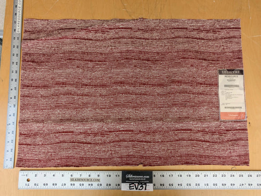 92 EV37 17" x 26" Lelievre Paris Ressource Cerise Red White Viscose Stripe