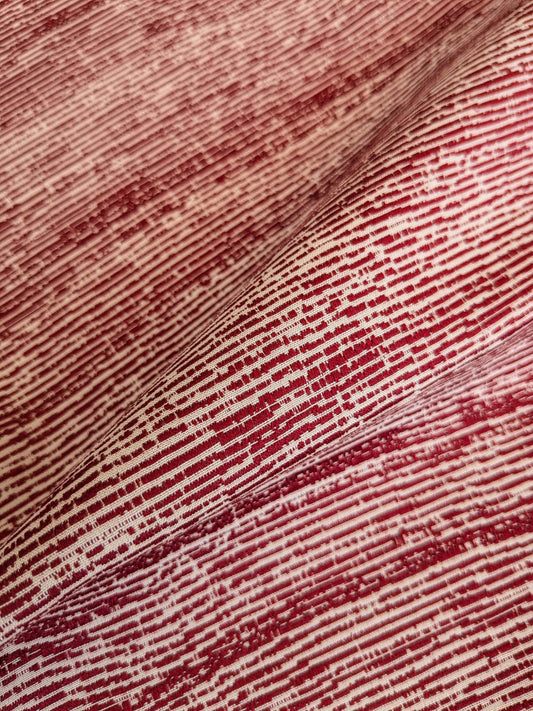 92 EV37 17" x 26" Lelievre Paris Ressource Cerise Red White Viscose Stripe