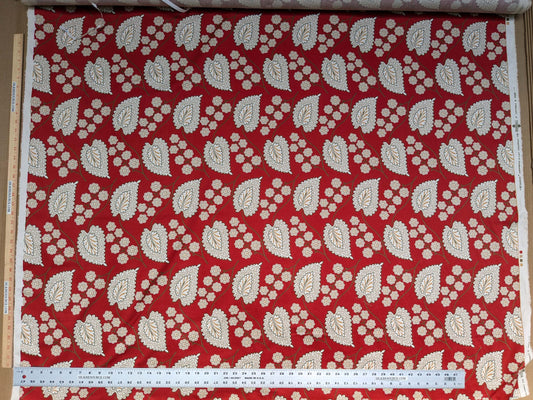 By Yd Scalamandre Winslett Red Brown White Hand Printed in Italy MSRP$160/Y