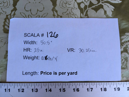 by yard Scalamandre Silk Damask Renaissance Gold Celery Green Medallion Floral DEFECT!